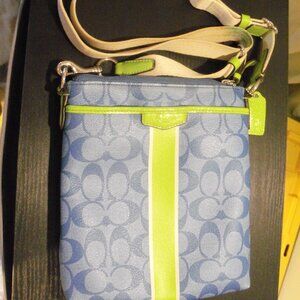 Coach Blue and Lime Crossbody Bag